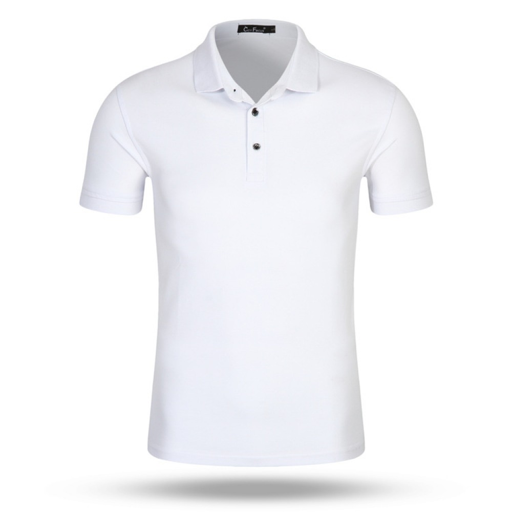 New Lapel Short-Sleeved Combed Cotton Advertising Shirt Sports T-Shirt Solid Color Cultural Shirt